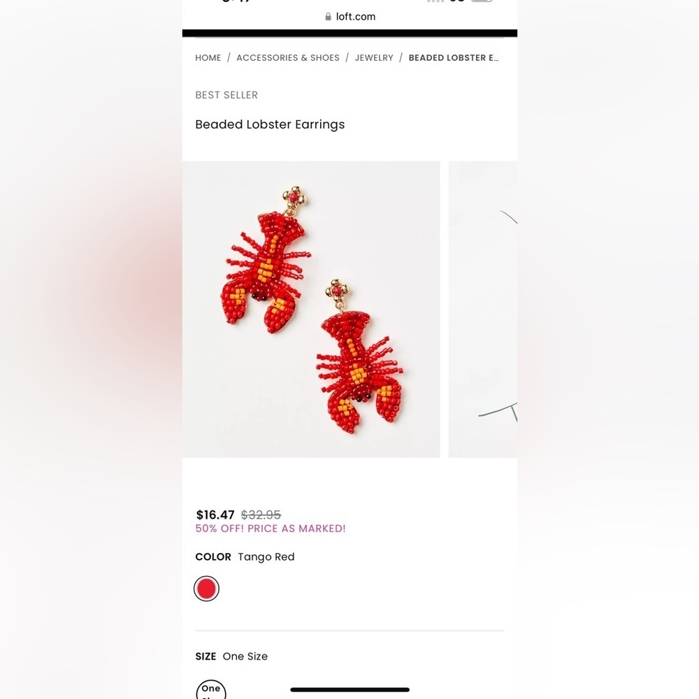 NWT Beaded Lobster Earrings NEW 🦞 - Picture 4 of 9